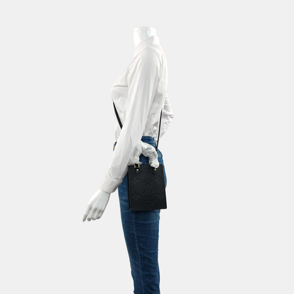 SAC PLAT Mini Calfskin Black