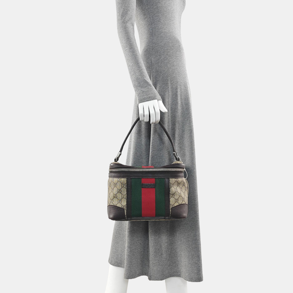 Monogram Coated Canvas Top Handle Bag Beige
