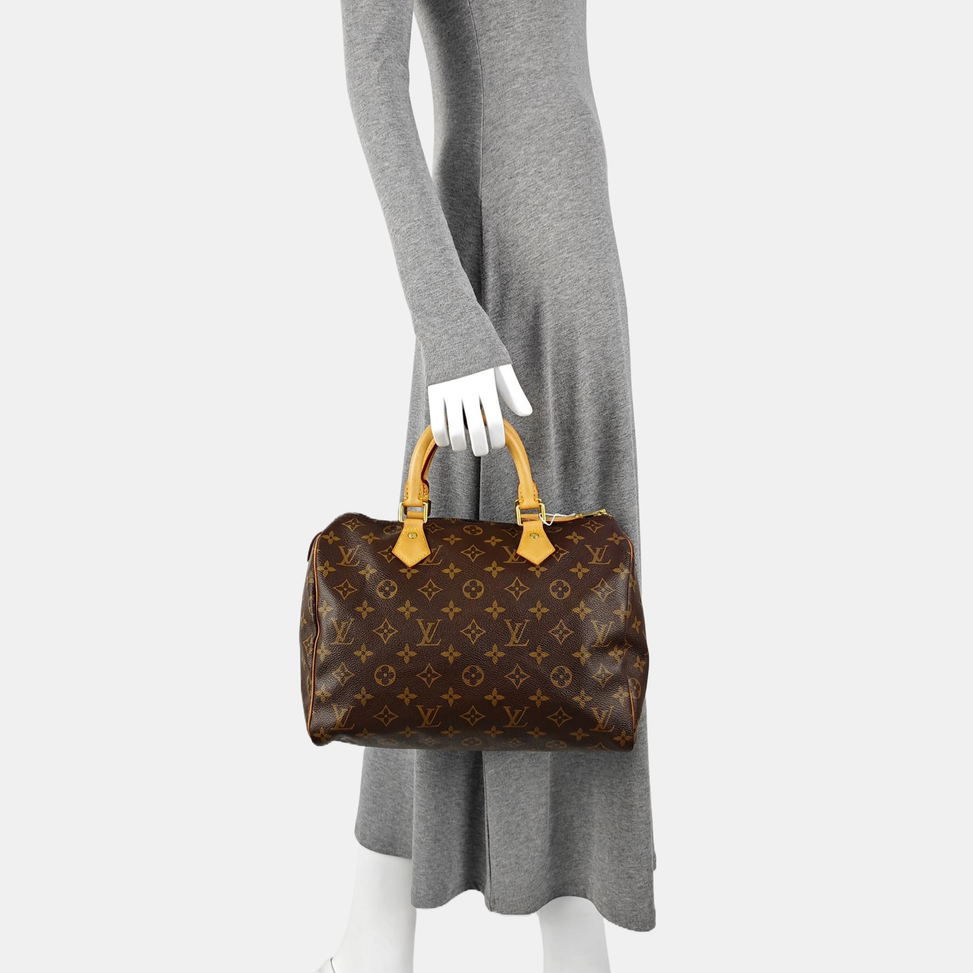 SPEEDY 30 Monogram Coated Canvas Brown