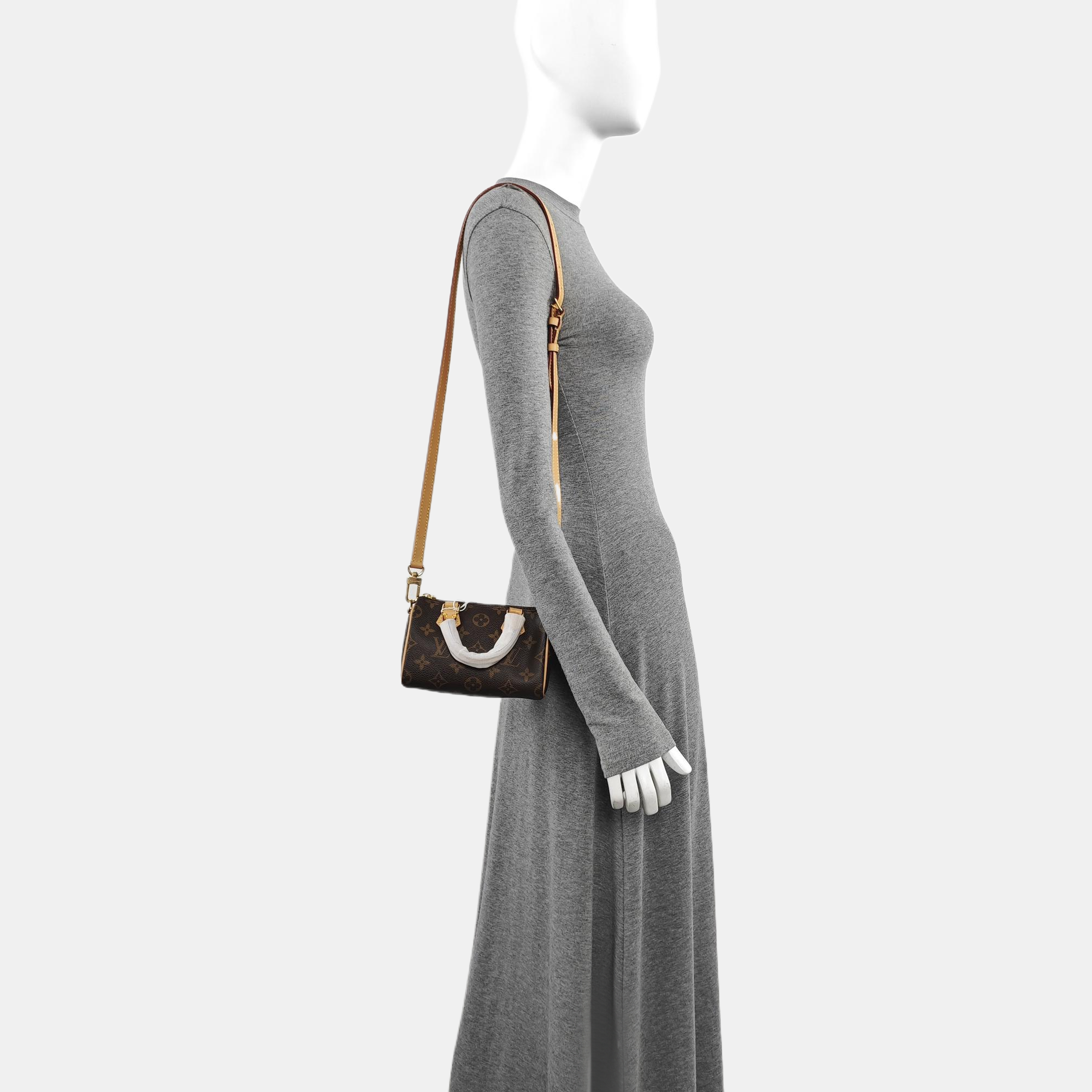 SPEEDY Nano Monogram Coated Canvas Brown