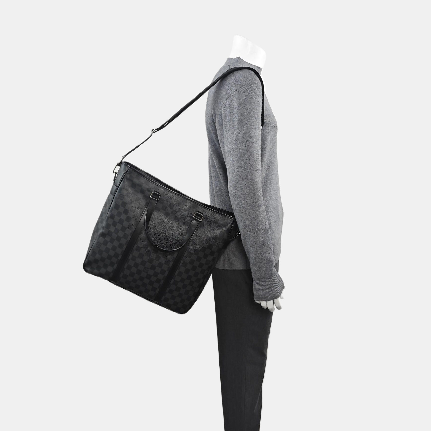 TADAO MM Damier Graphite Coated Canvas Gray