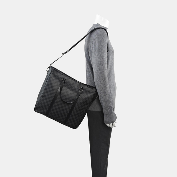 TADAO MM Damier Graphite Coated Canvas Gray