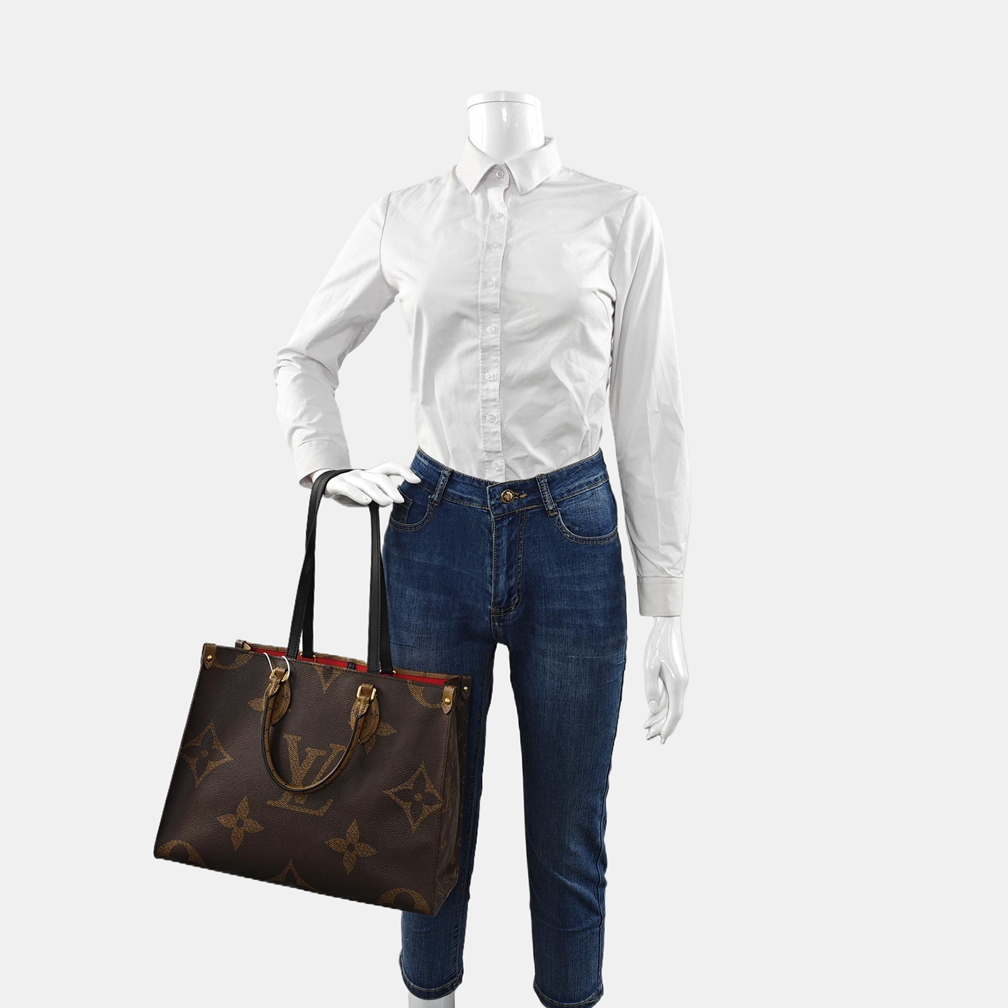 ONTHEGO MM Monogram Coated Canvas Brown