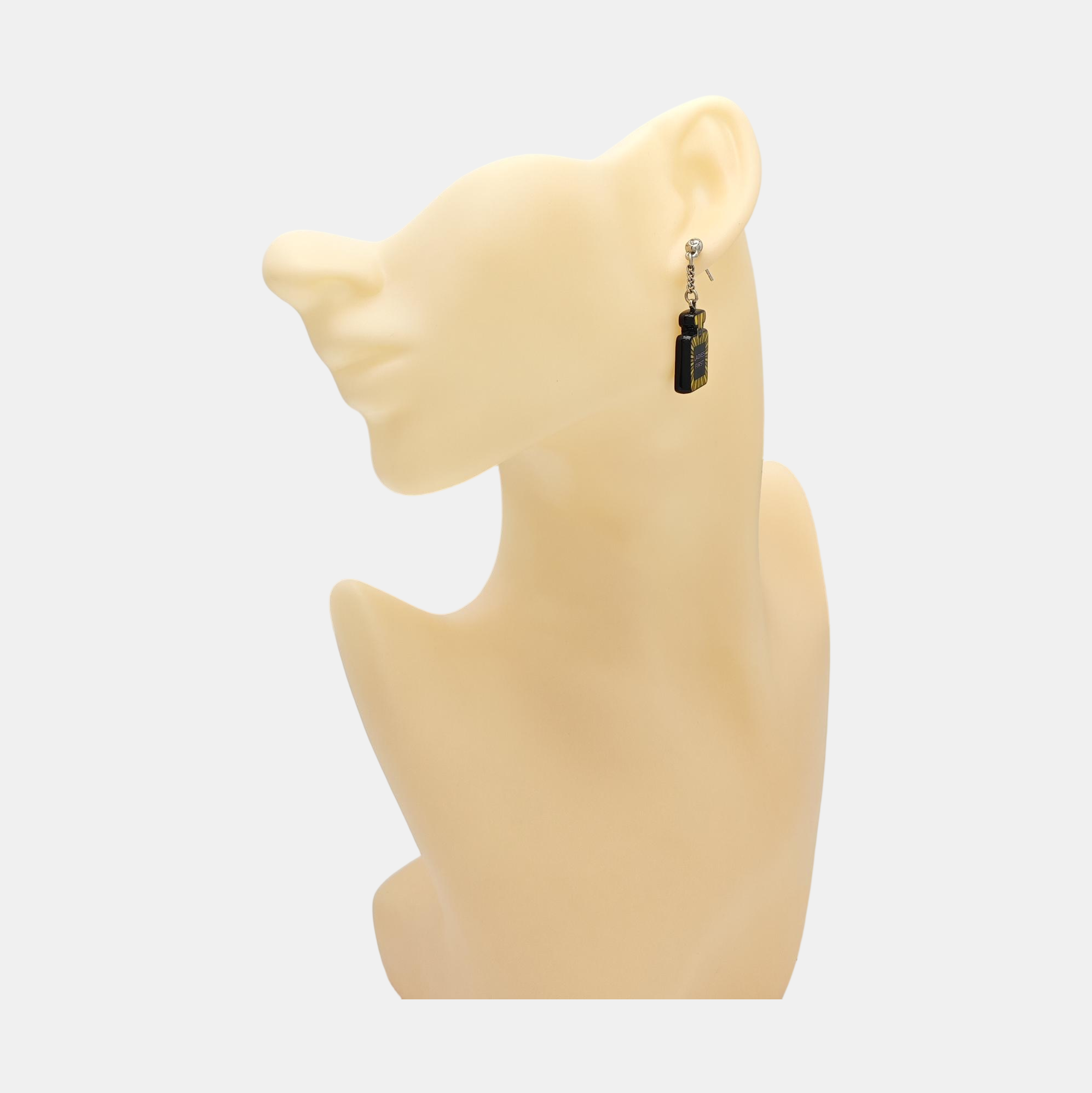 Metal Black Stud Earrings