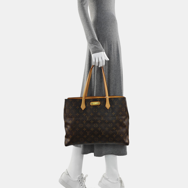 WILSHIRE MM Monogram Coated Canvas Brown