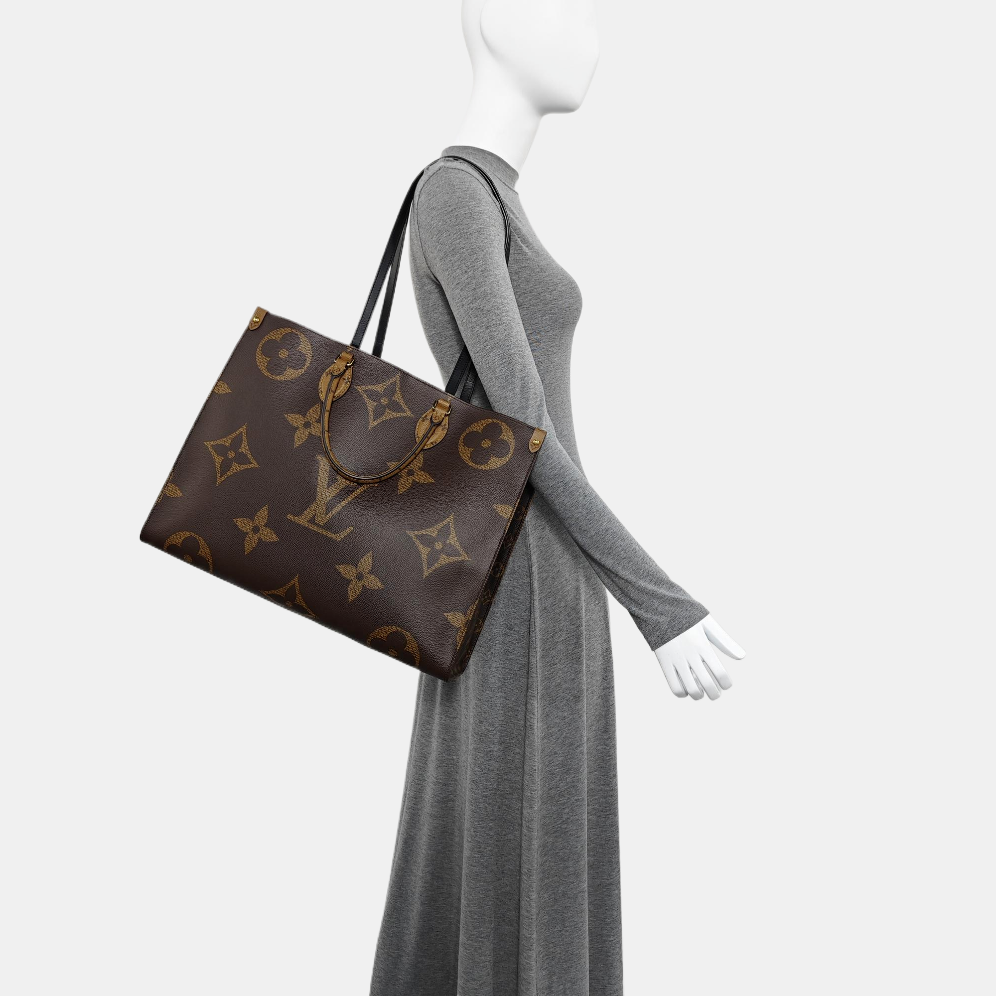 ONTHEGO GM Monogram Coated Canvas Brown