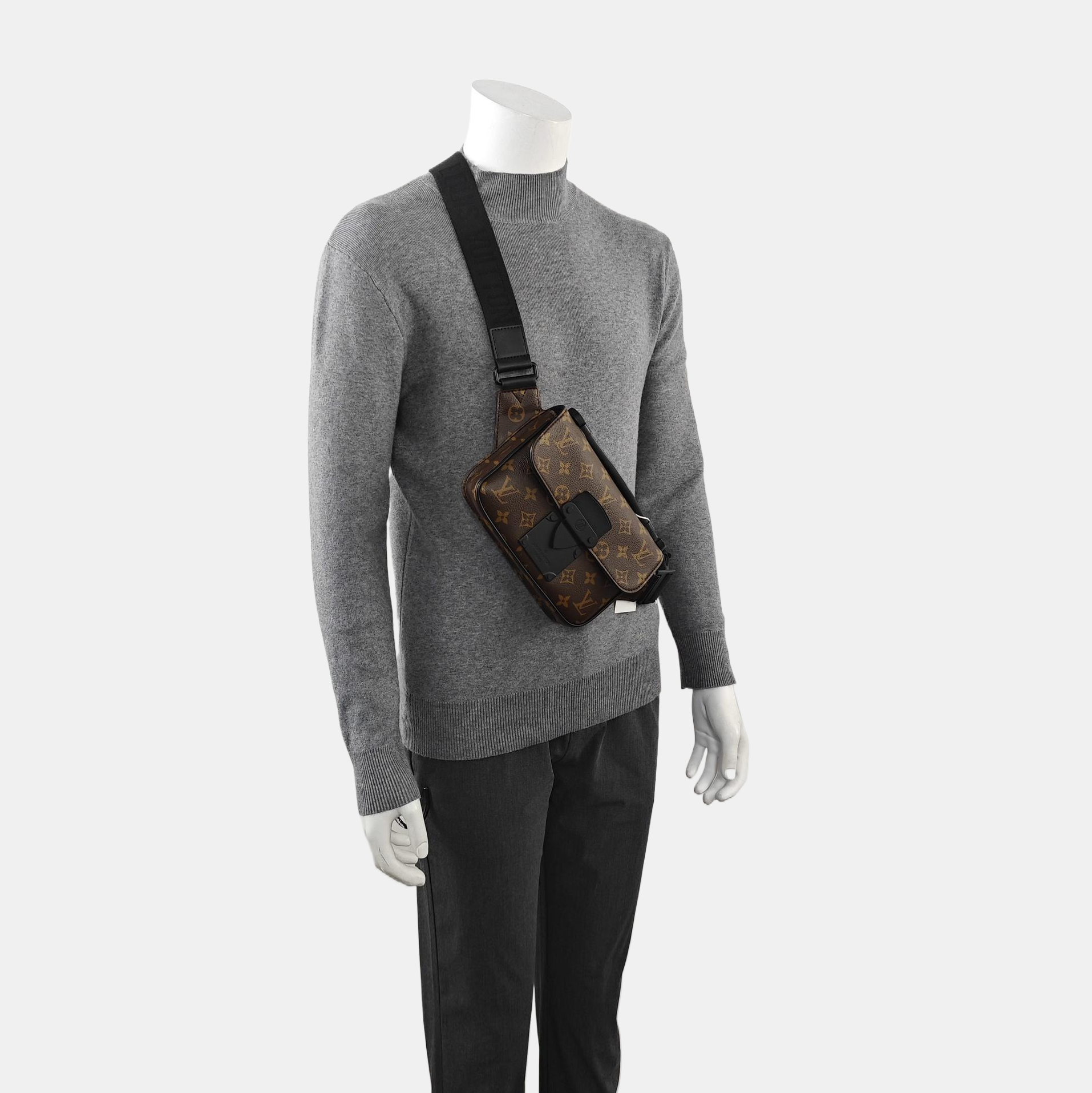 S LOCK Monogram Coated Canvas Brown