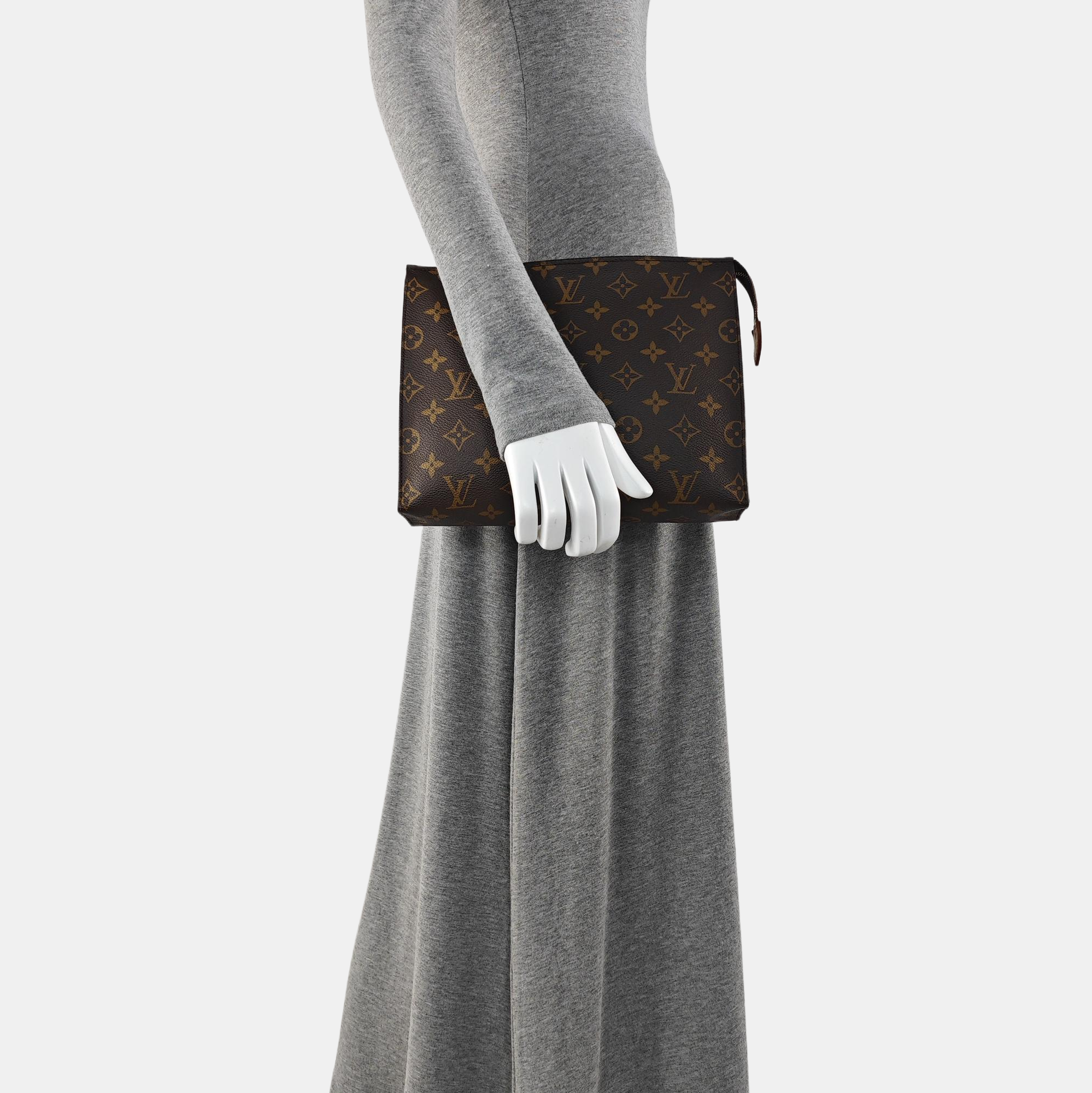 TOILET POCKET 26 Monogram Coated Canvas Brown