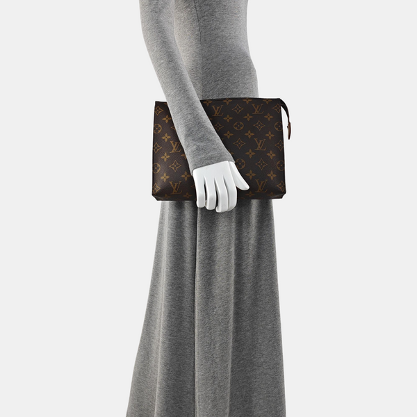TOILET POCKET 26 Monogram Coated Canvas Brown