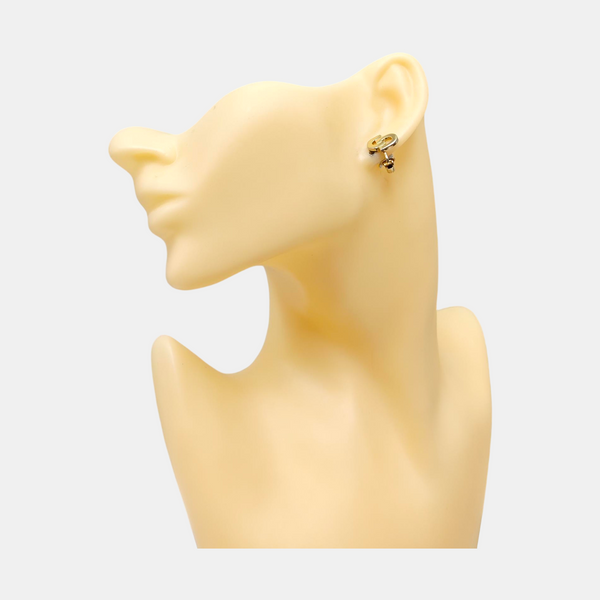 Petit CD Metal Gold Clip On Earrings
