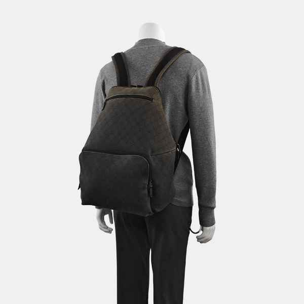 Monogram Fabric Backpack Gray