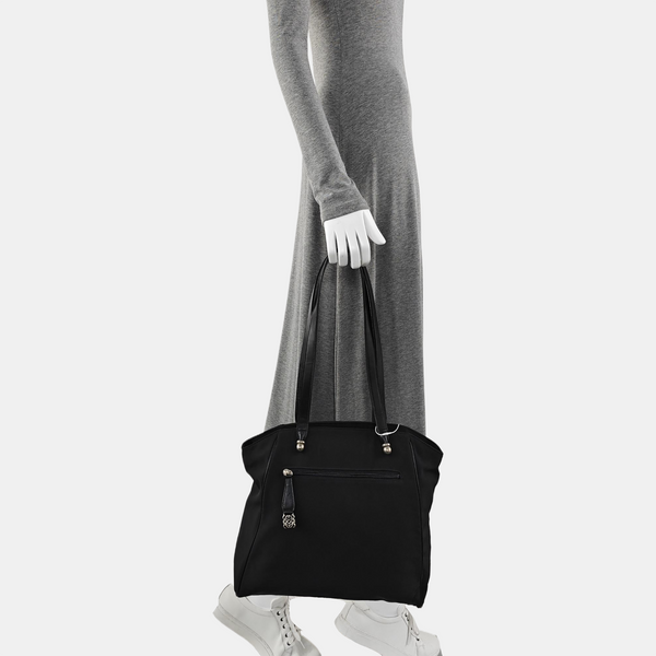 Nylon Top Handle Bag Black