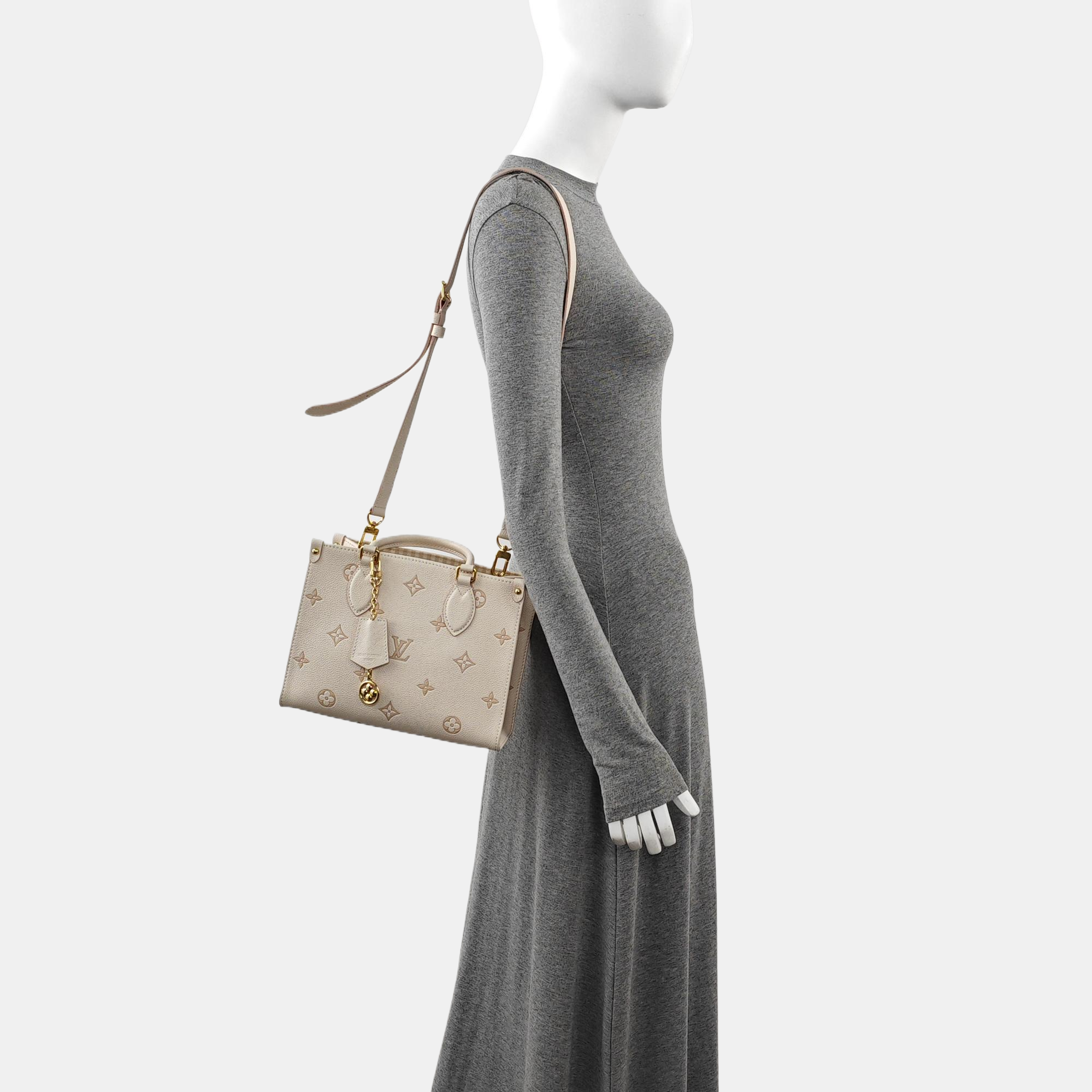 ONTHEGO PM Monogram Calfskin Beige