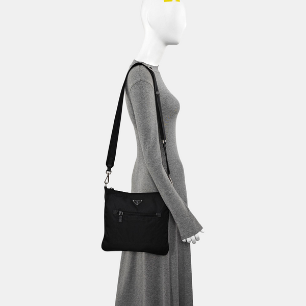 Nylon Shoulder Bag Black