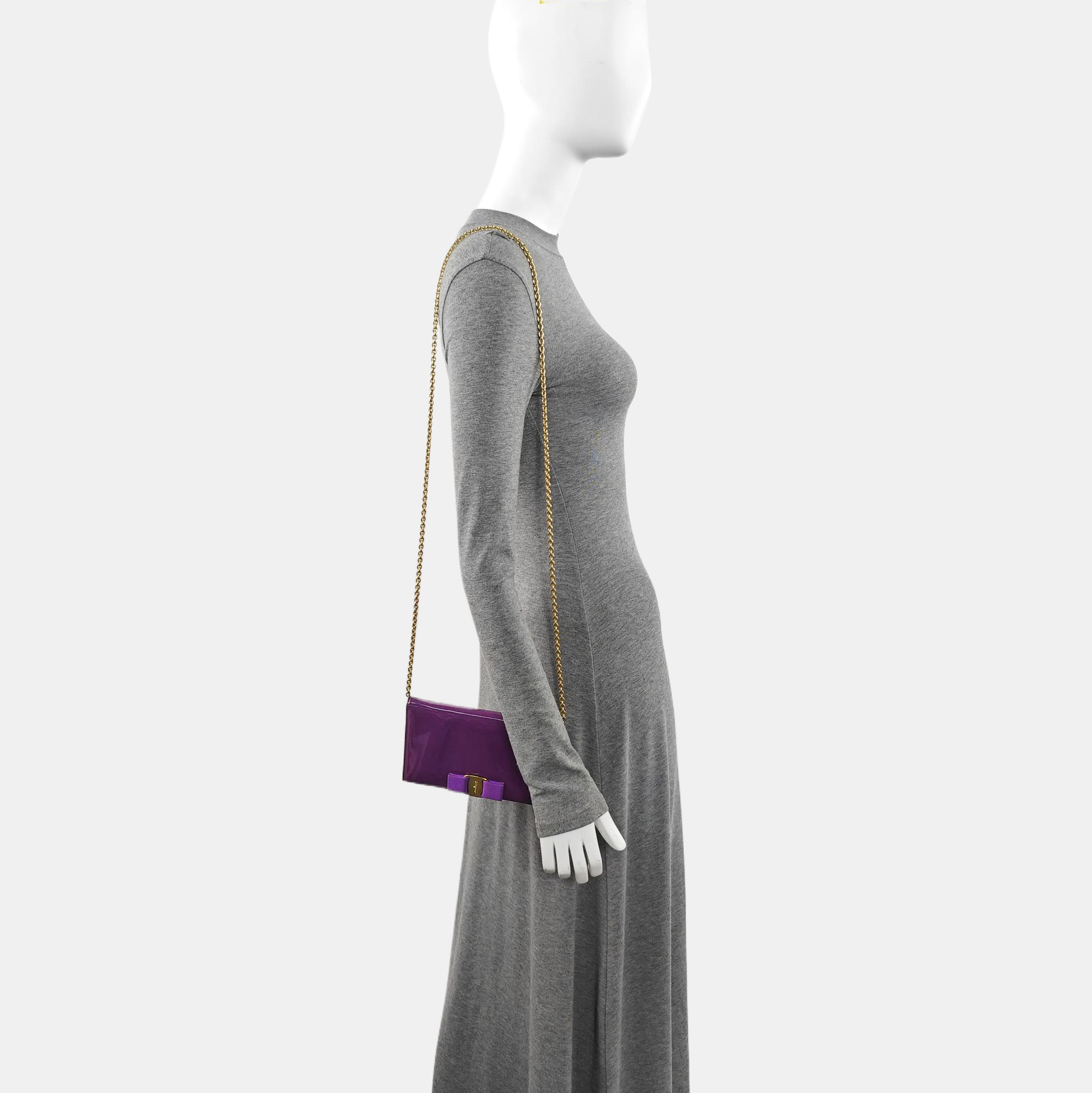 Calfskin Shoulder Bag Purple