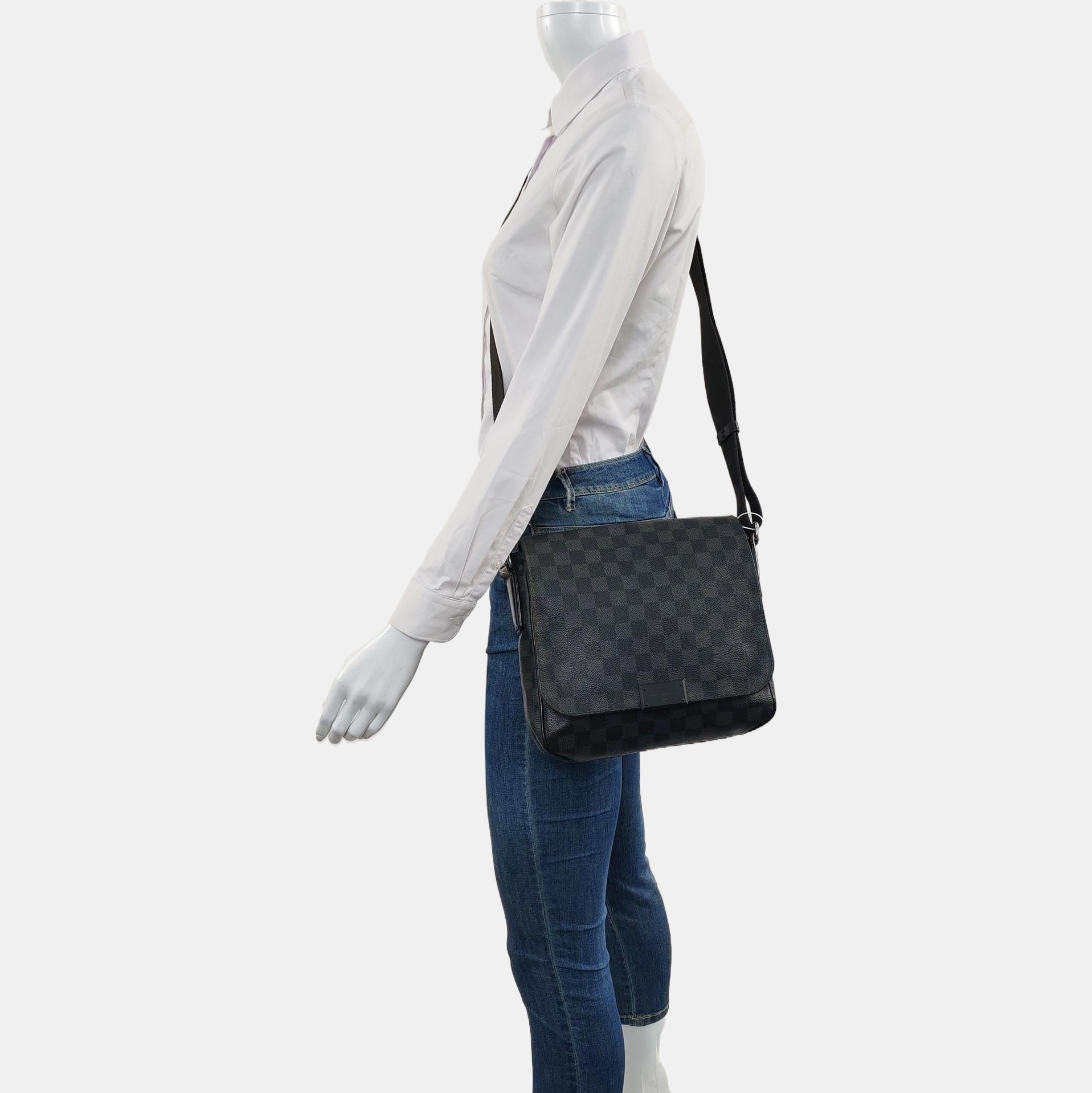 DISTRICT PM Damier Graphite Coated Canvas Gray