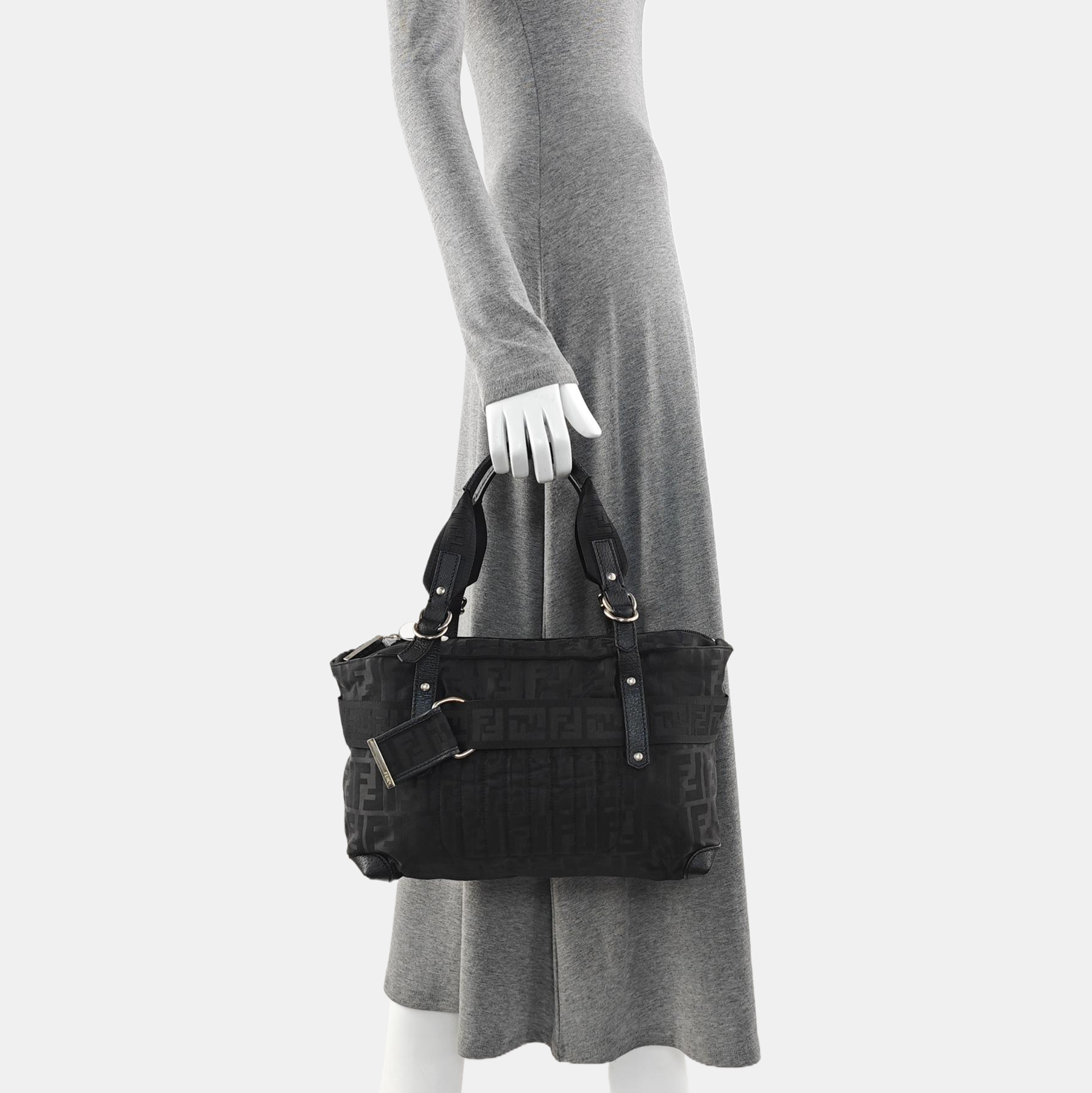 Fabric Top Handle Bag Black