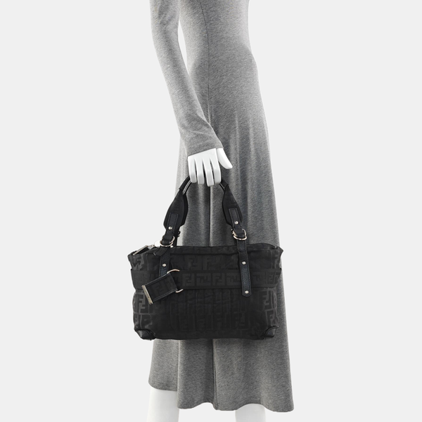 Fabric Top Handle Bag Black