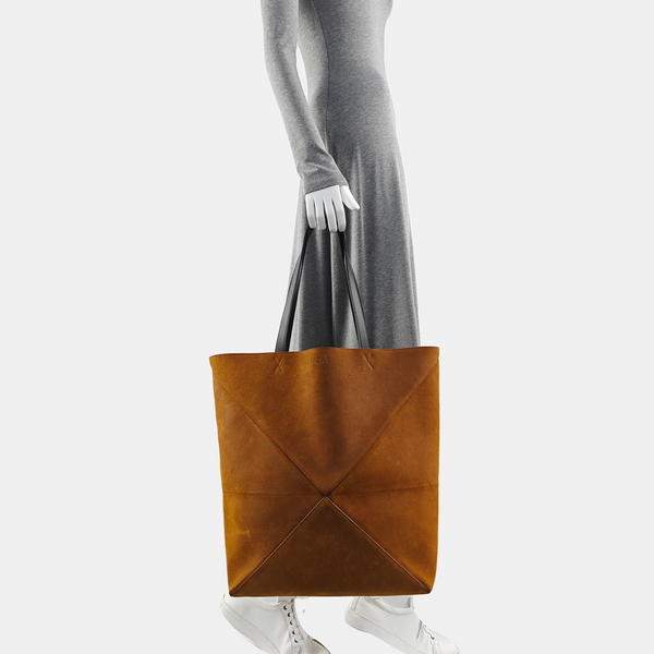 Puzzle Fold Suede Brown