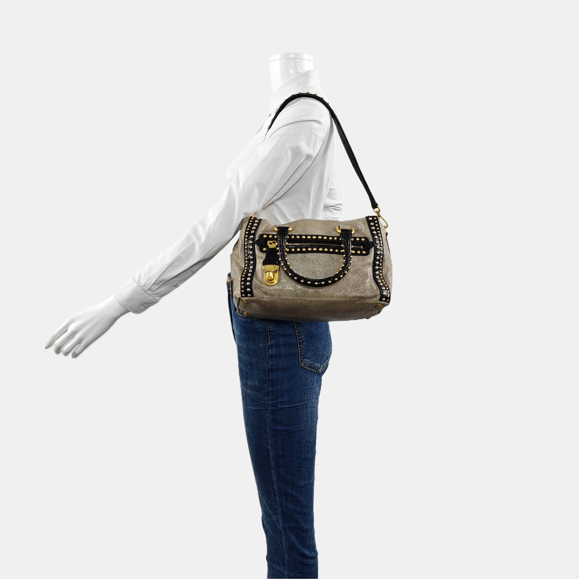 Calfskin Shoulder Bag Beige