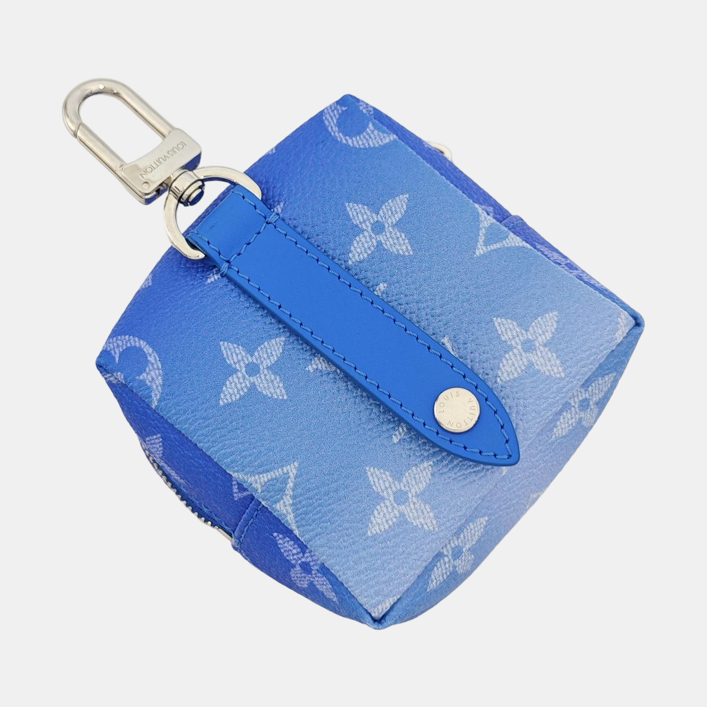 Coated Canvas Bag Charm Blue