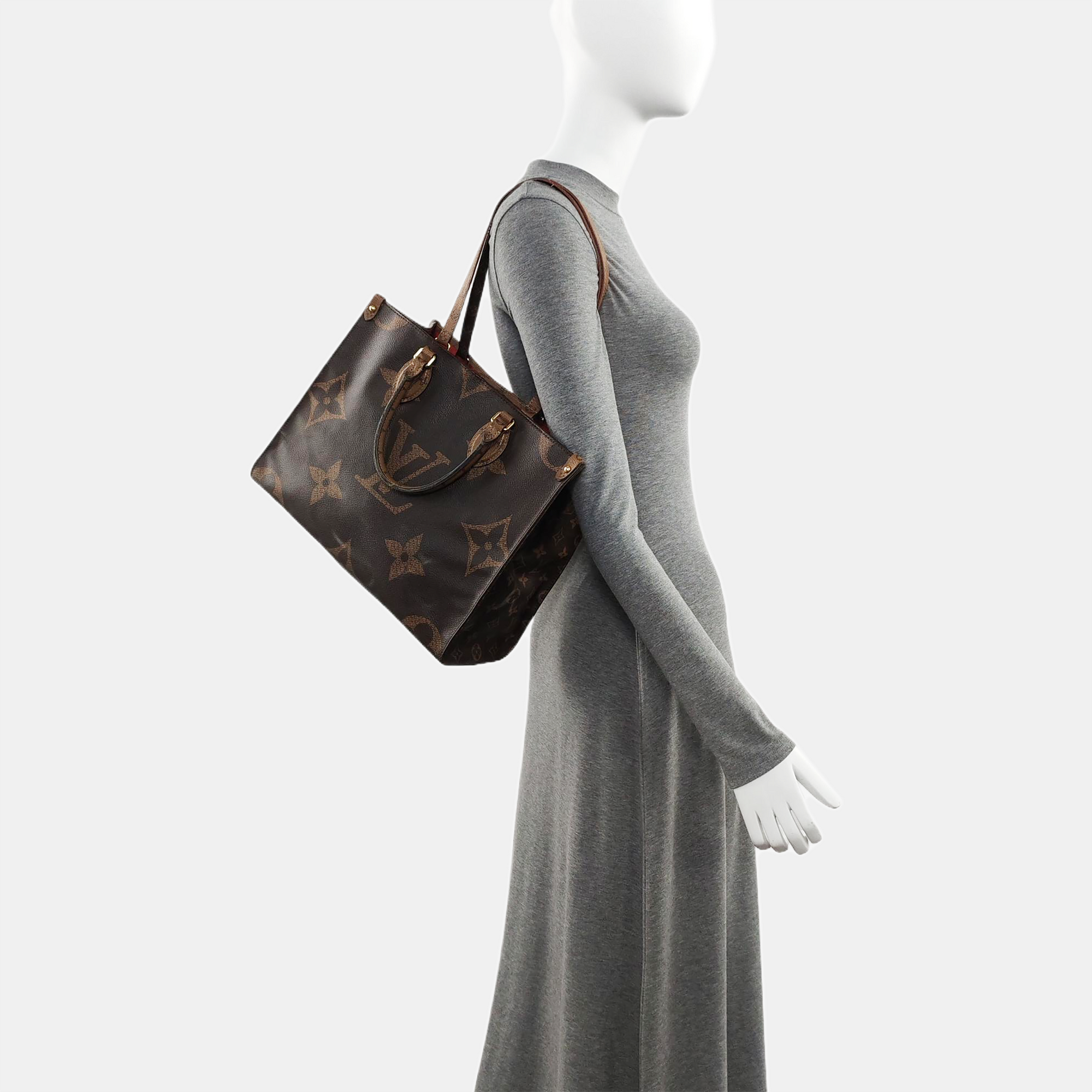 ONTHEGO MM Monogram Coated Canvas Brown