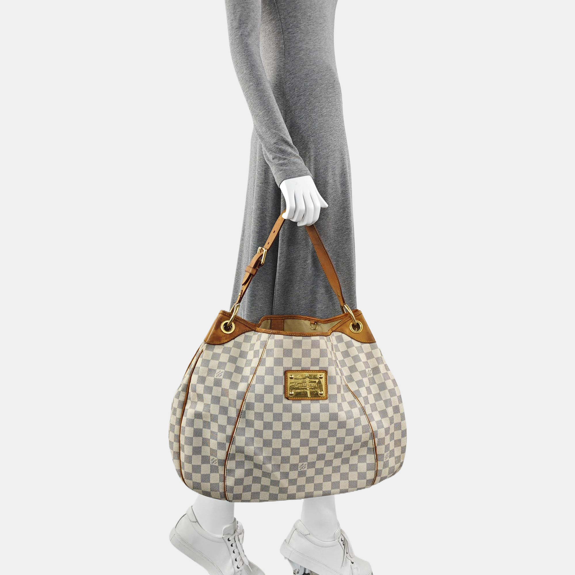 GALLIERA GM Damier Azur Coated Canvas White