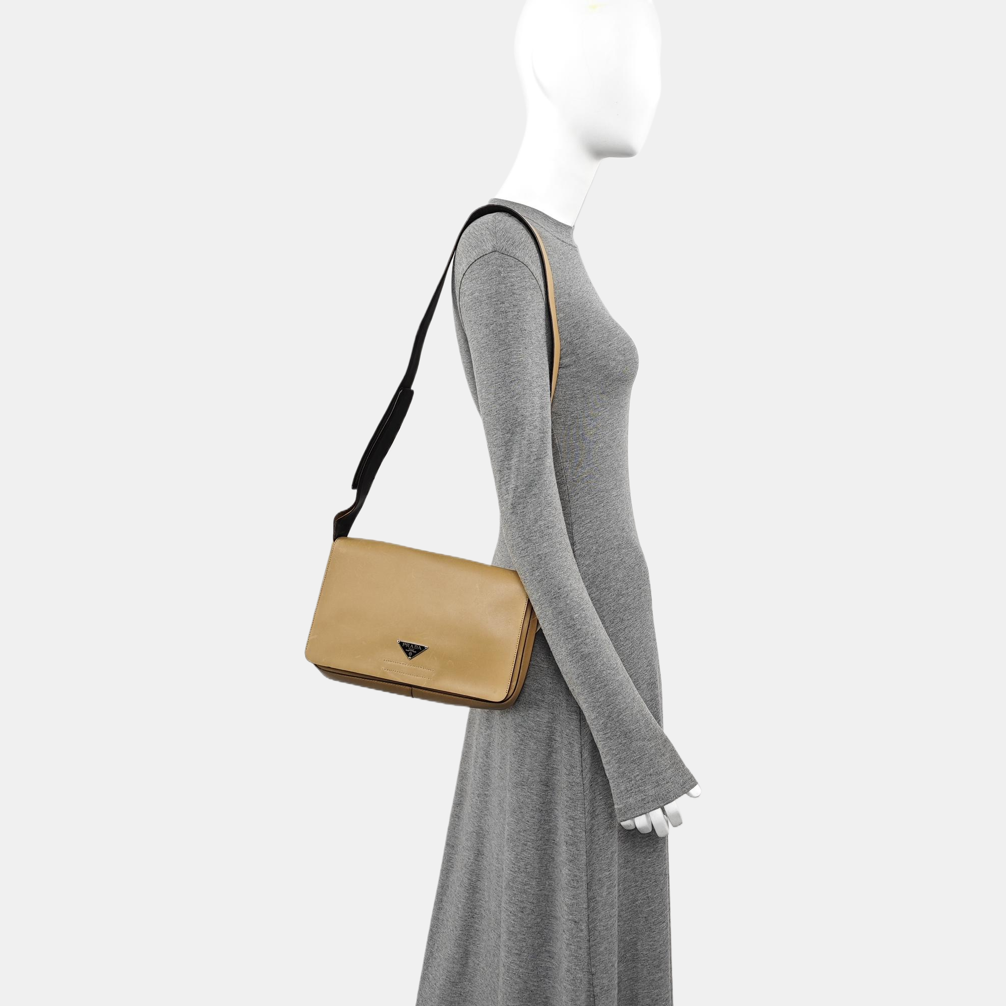 Calfskin Shoulder Bag Beige