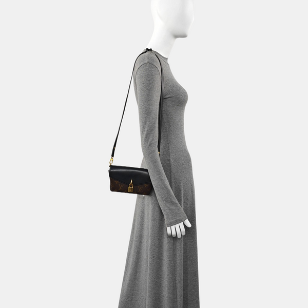 Coated Canvas Shoulder Bag Brown
