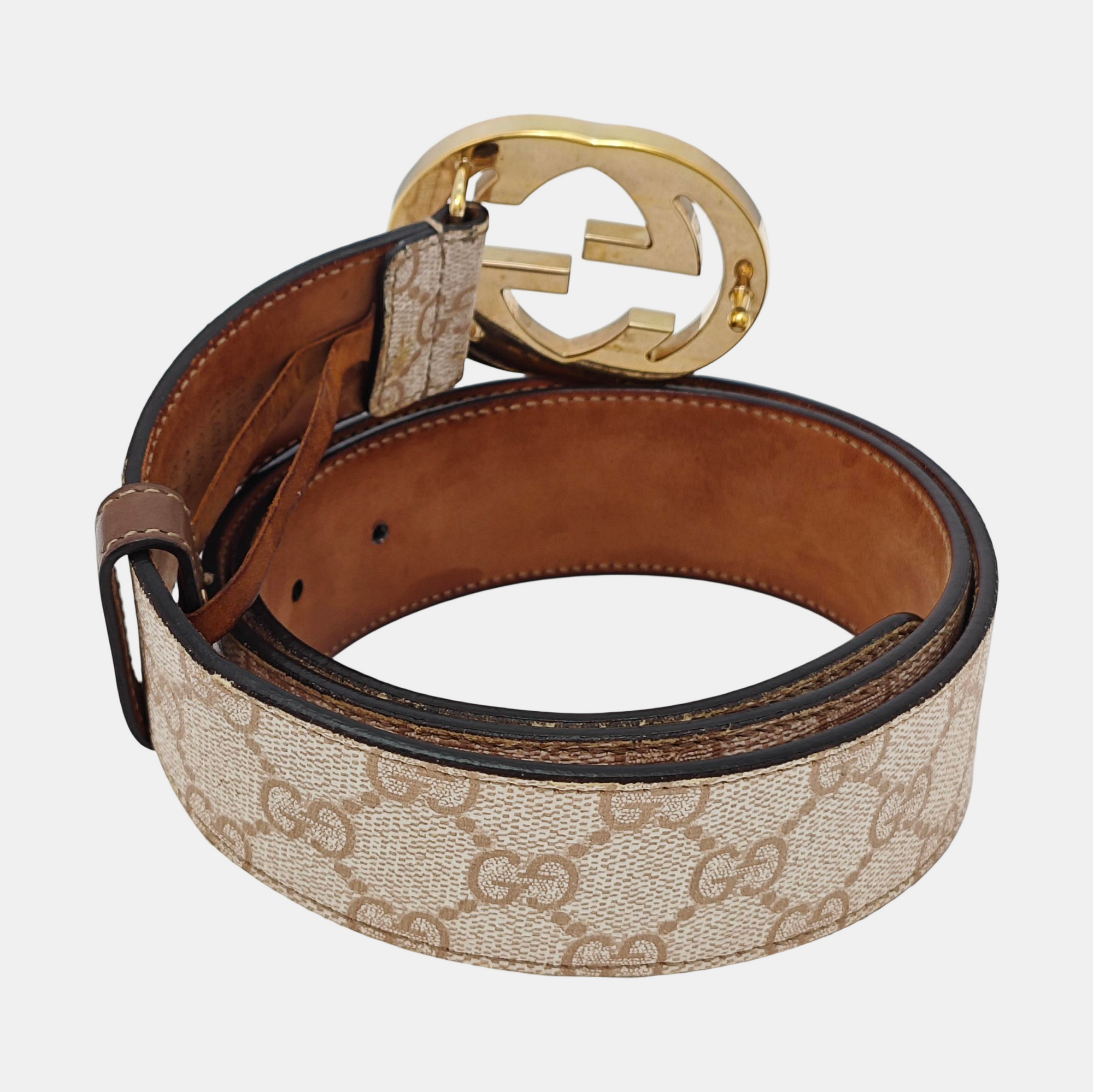 Leather Belt Beige