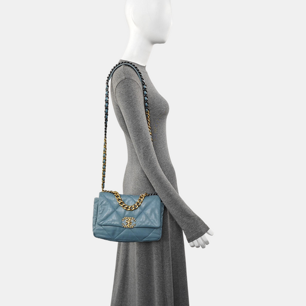 CHANEL 19 Small Quilted Lambskin Blue