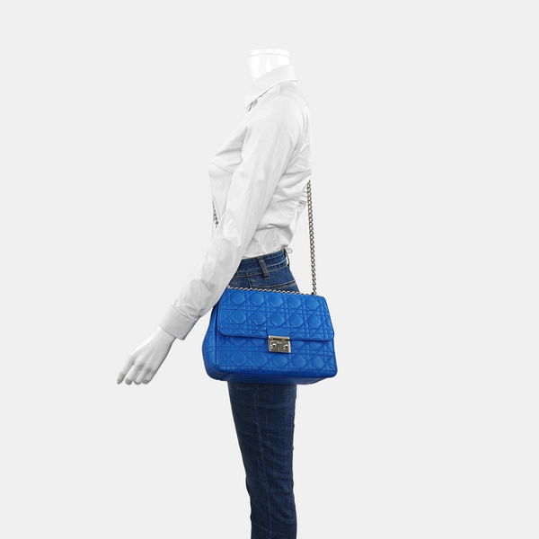 Authenticated pre-owned  Miss Dior Cannage Lambskin Blue - Crossbody Bag at Looply