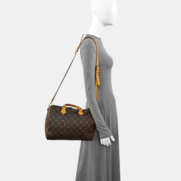 SPEEDY 30 Monogram Coated Canvas Brown