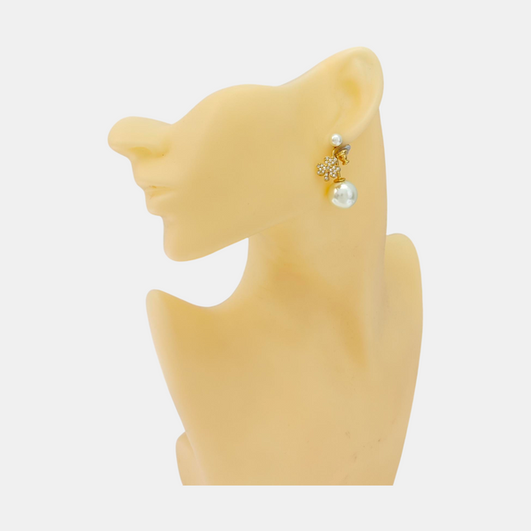 Metal White Stud Earrings