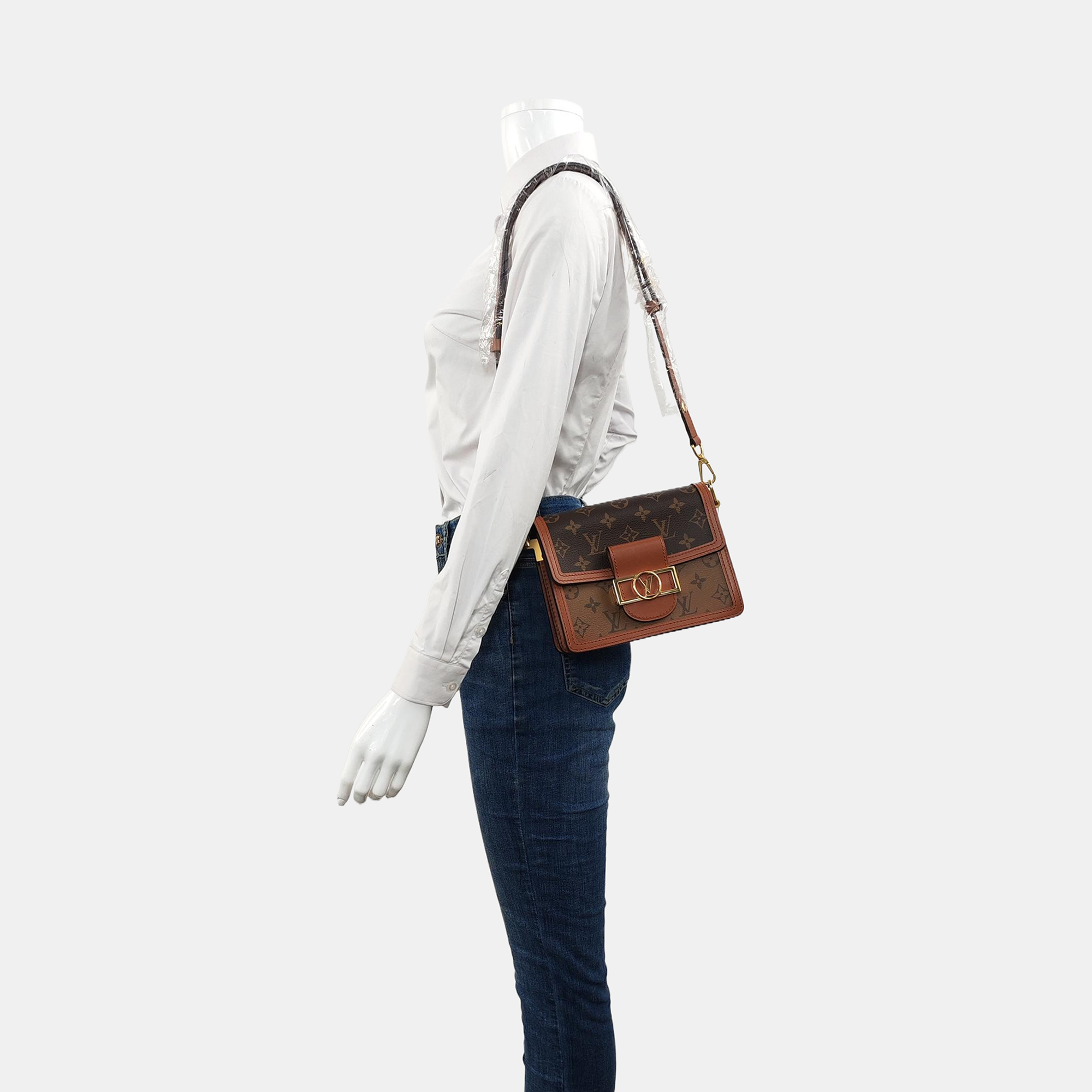 DAUPHINE Mini Monogram Coated Canvas Brown
