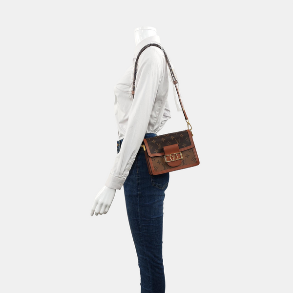 DAUPHINE Mini Monogram Coated Canvas Brown