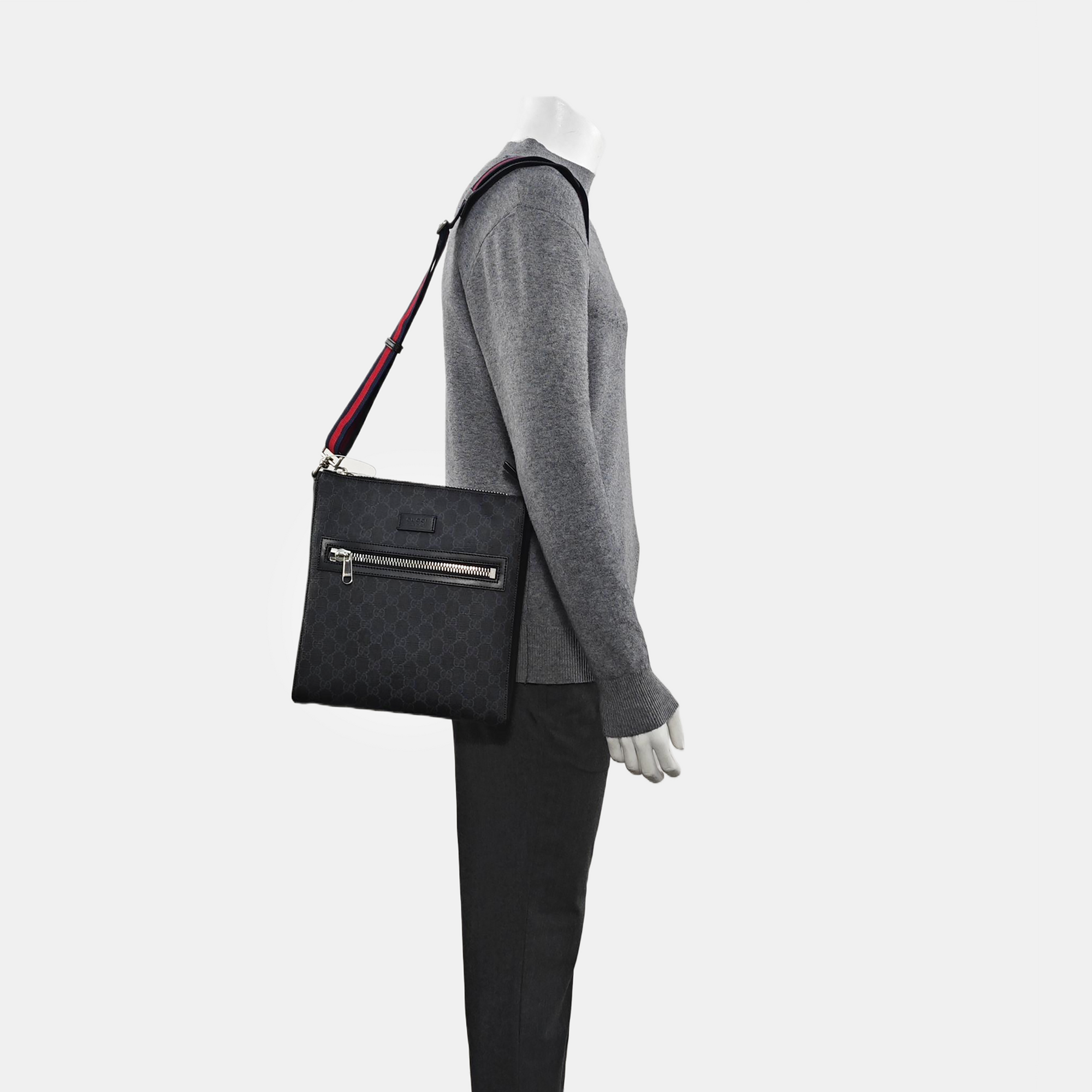 Monogram Coated Canvas Shoulder Bag Black