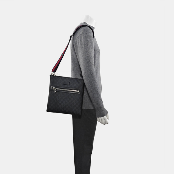 Monogram Coated Canvas Shoulder Bag Black
