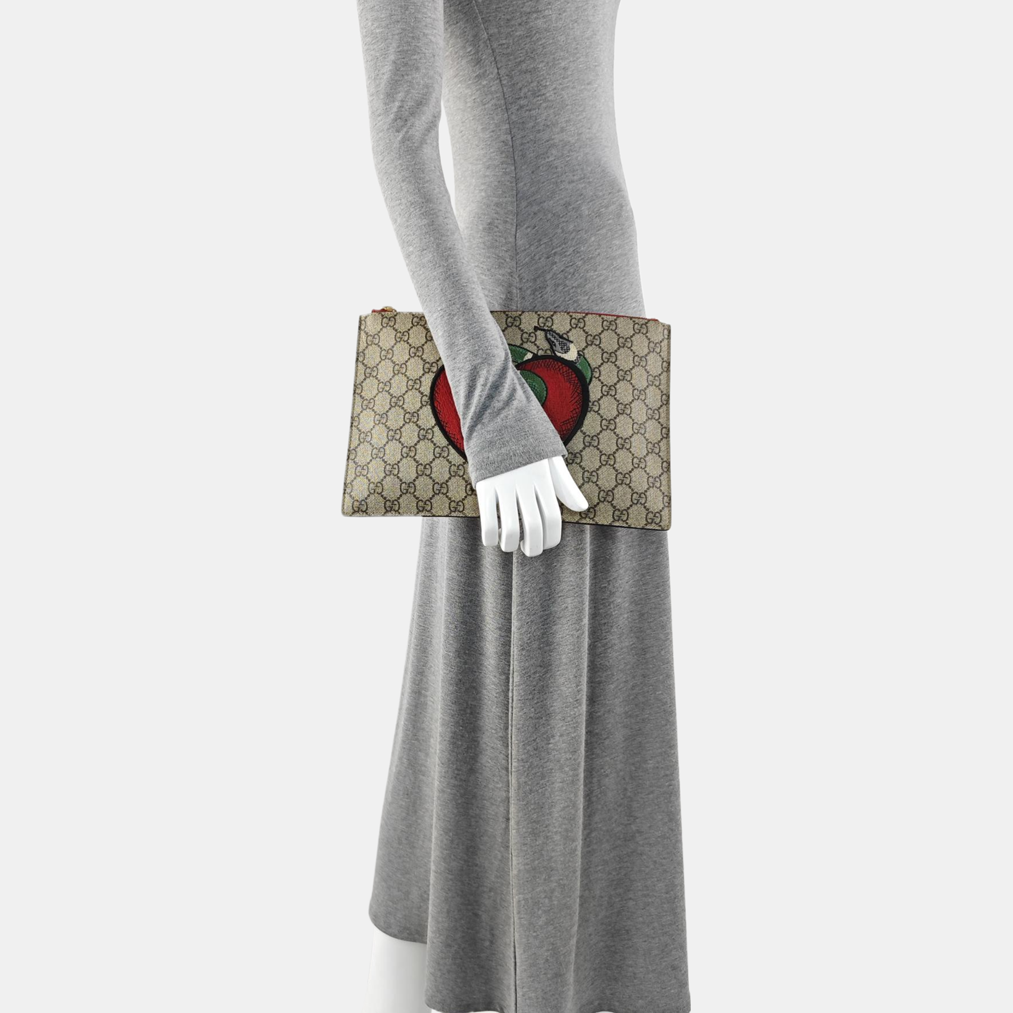 Monogram Coated Canvas Clutch Beige