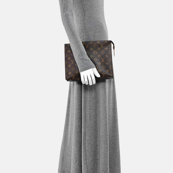 TOILET POCKET 26 Monogram Coated Canvas Brown