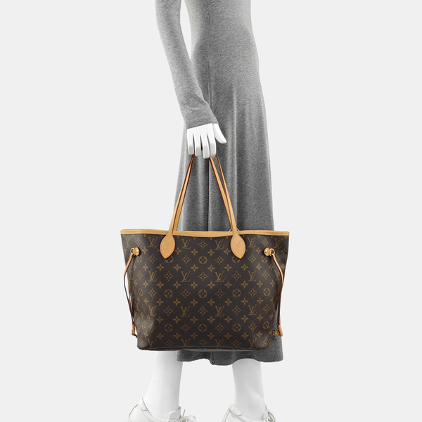 NEVERFULL MM Monogram Coated Canvas Brown