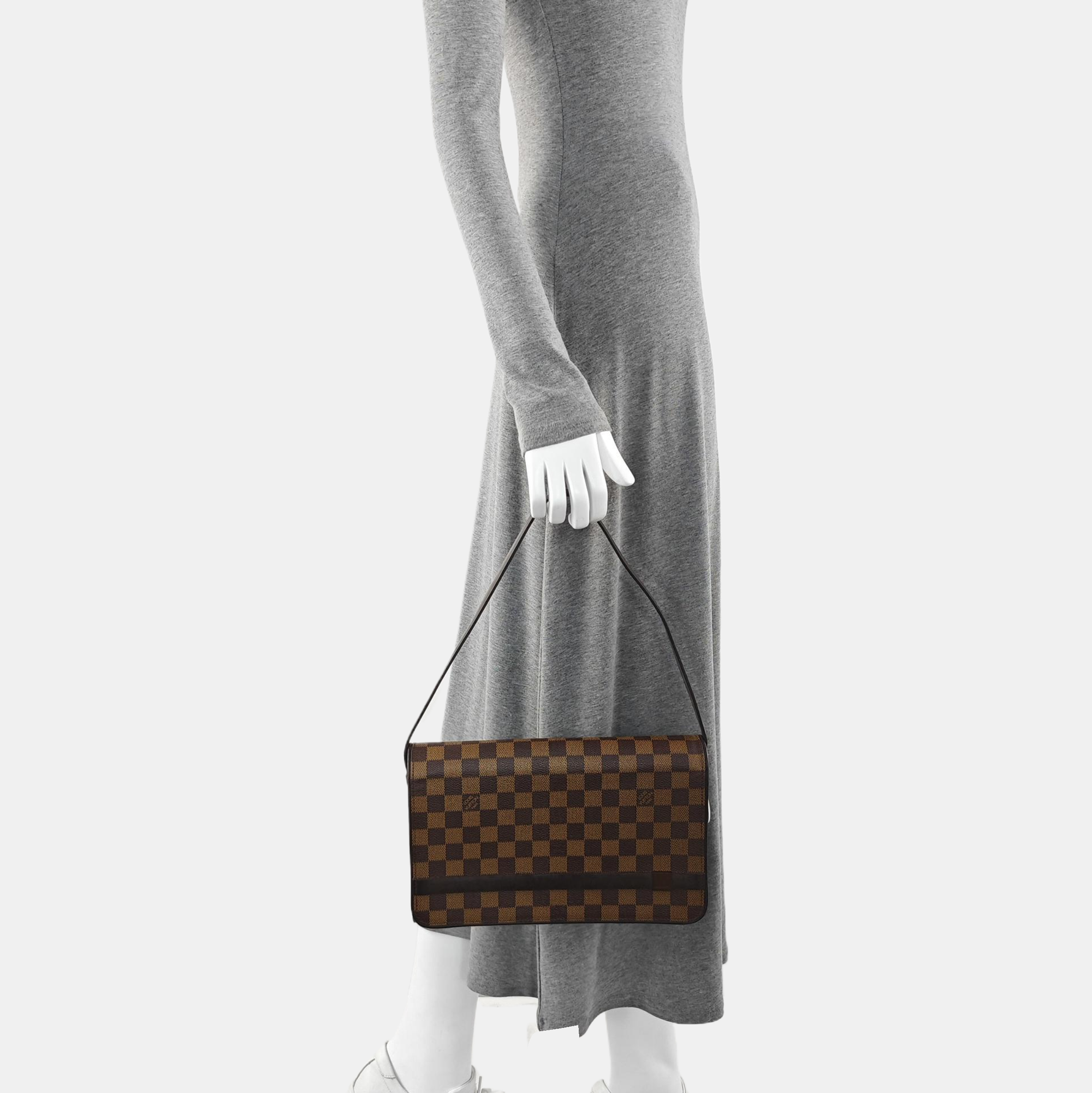 TRIBECA Damier Ebene Coated Canvas Brown