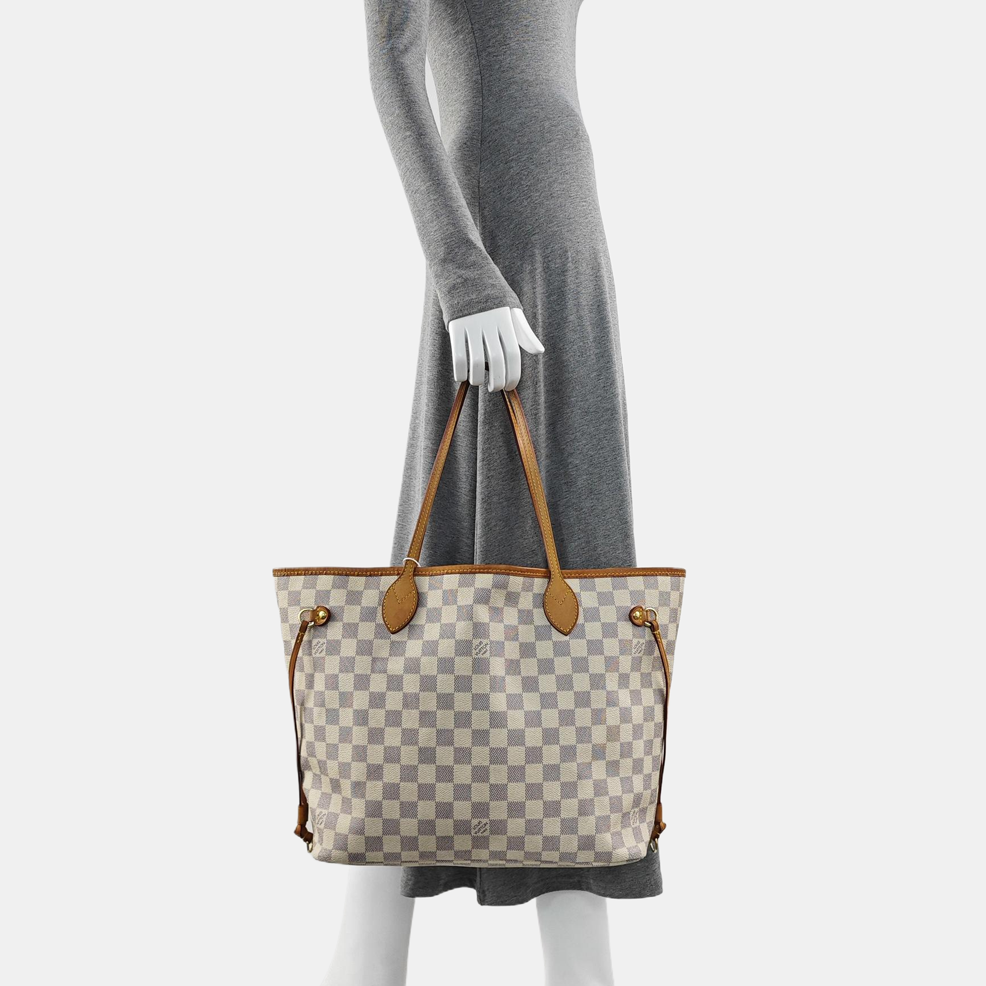 NEVERFULL MM Damier Azur Coated Canvas Beige