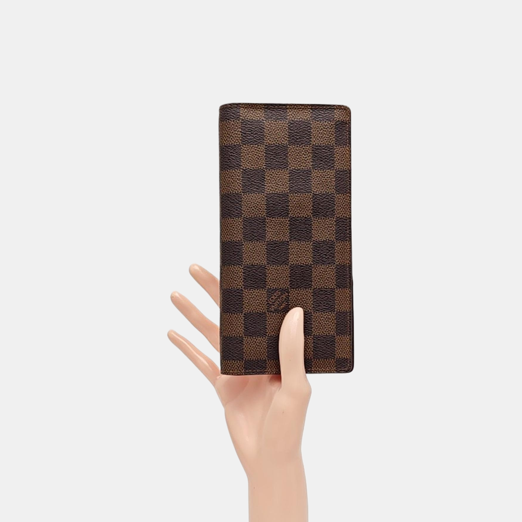 BRAZZA Damier Ebene Coated Canvas Brown Wallet