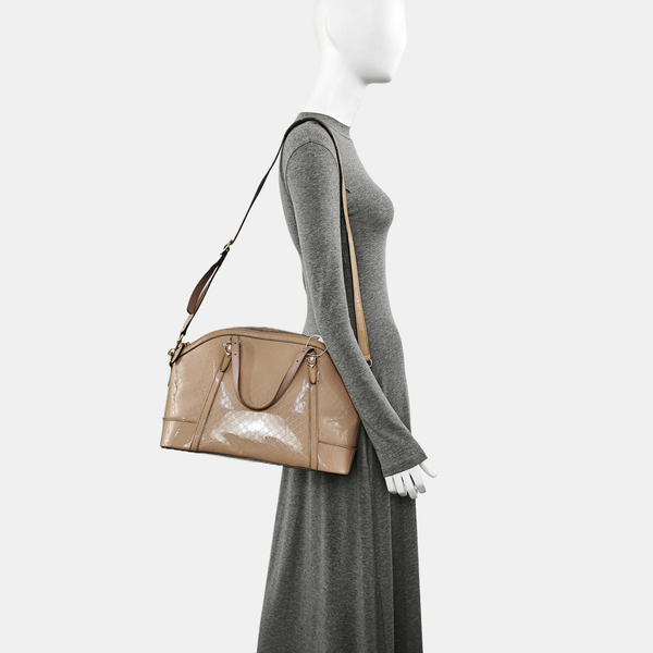 Monogram Patent Leather Shoulder Bag Pink