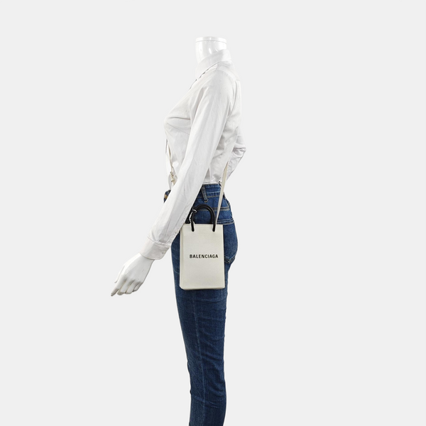 Shopping Bag Calfskin White
