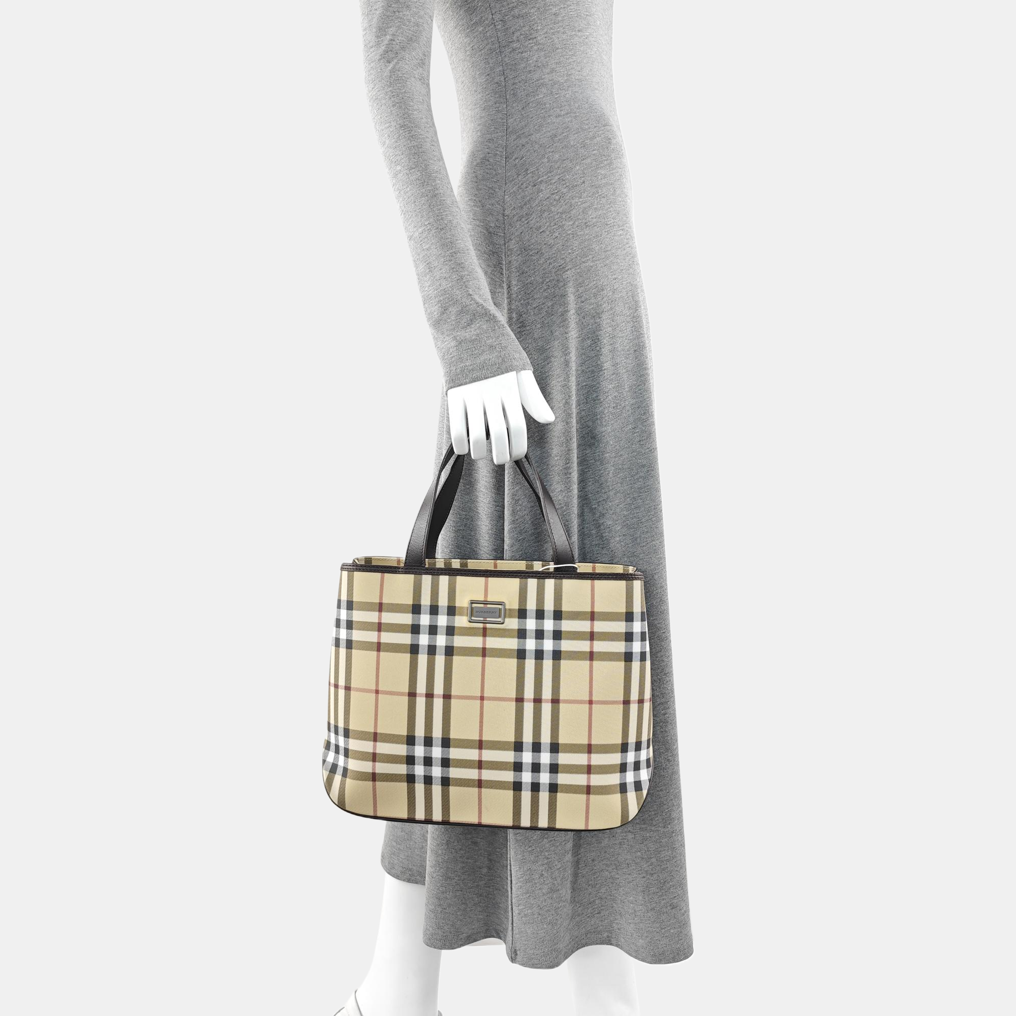 Coated Canvas Tote Bag Beige