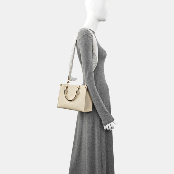 ONTHEGO PM Monogram Calfskin Beige