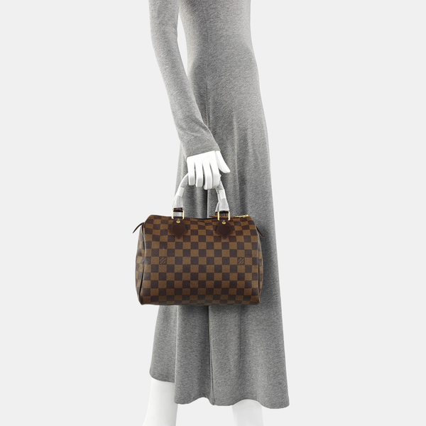 SPEEDY 25 Damier Ebene Coated Canvas Brown