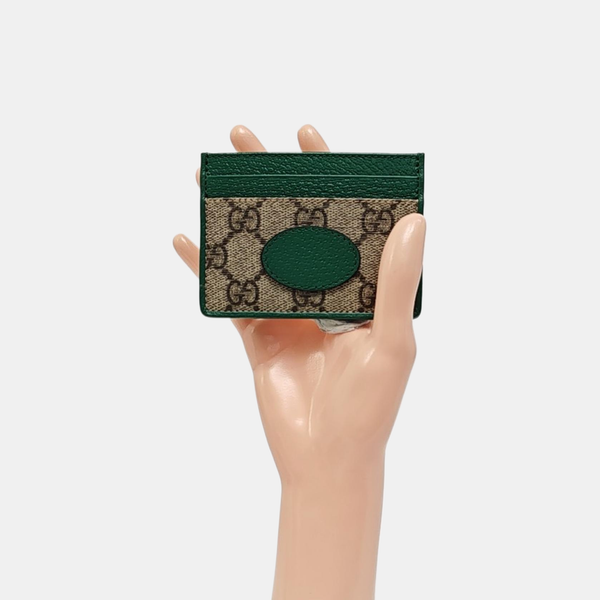 Retro Monogram Coated Canvas Green Card Holder